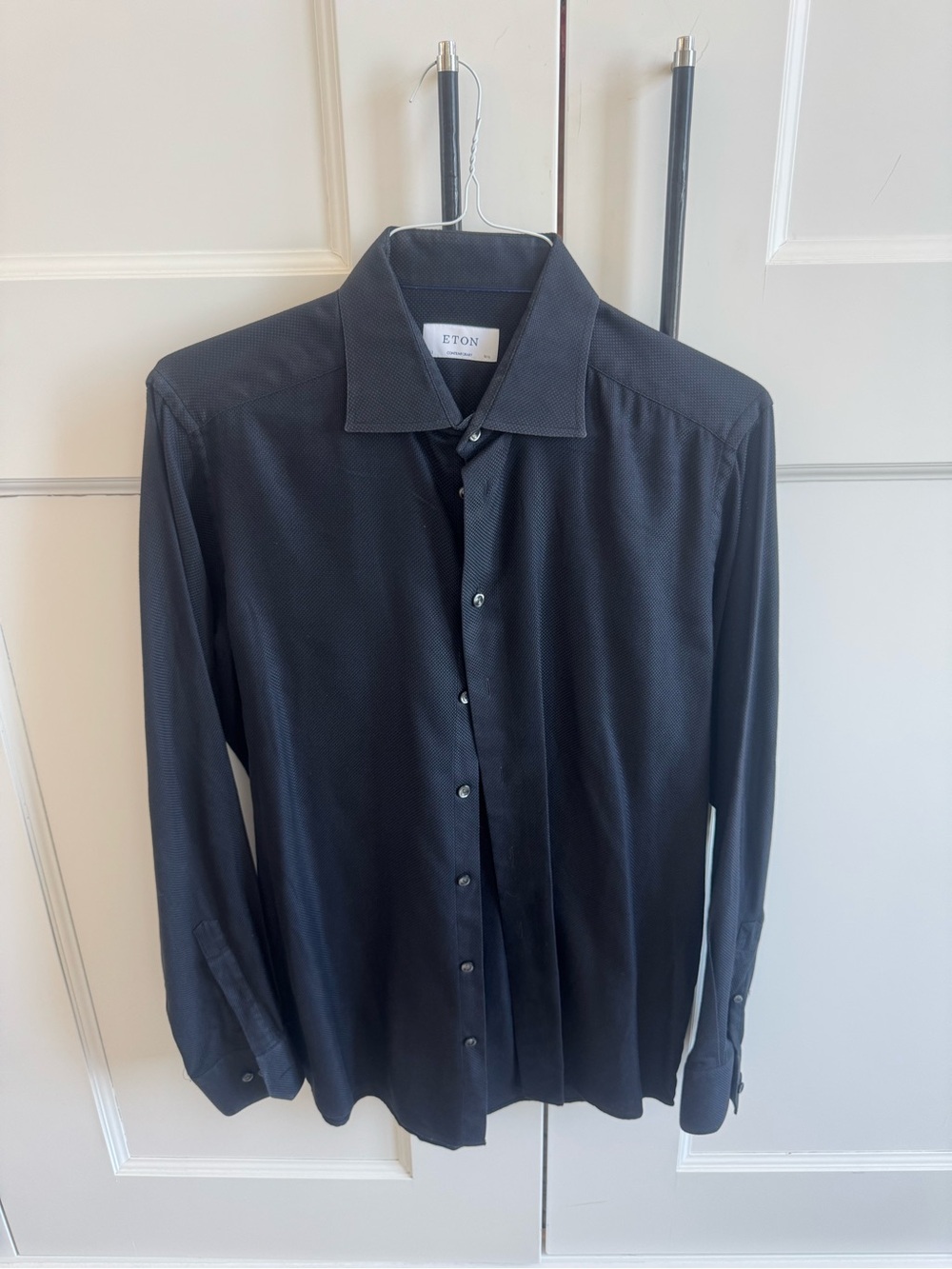 Eton Men's Navy Micro-Textured Dress Shirt